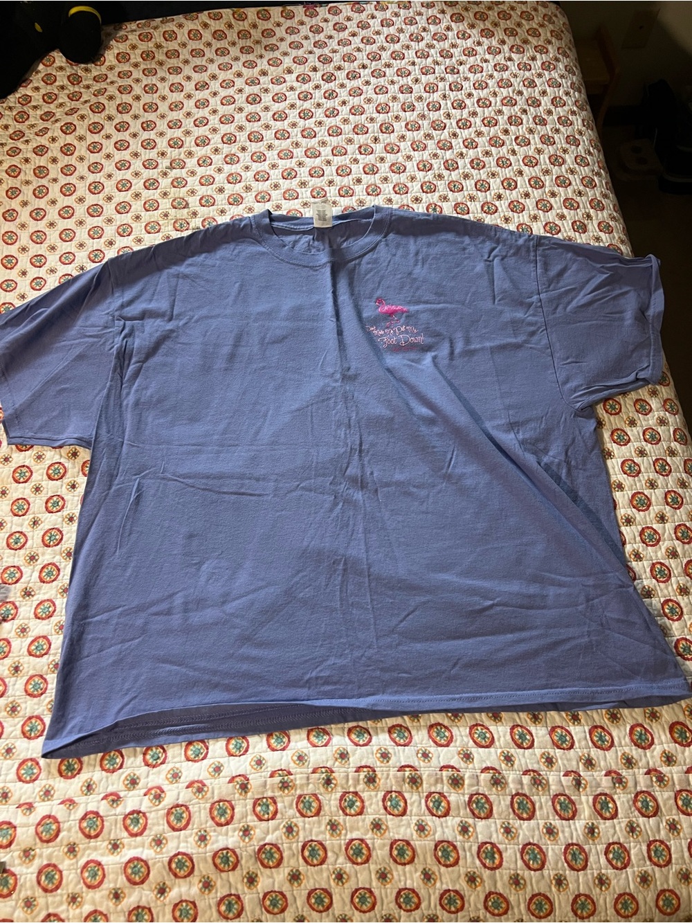 Flamingo “Don’t Make me Put my Foot Down” Purple Shirt size 3XL - Picture 2 of 5